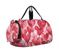 Borsone da palestra con scomparto per scarpe, leggero, per bambini, per viaggi, sport, weekend, San Valentino
