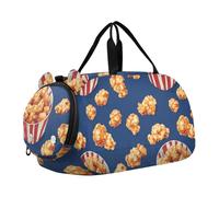 Borsone da palestra con scomparto per scarpe, leggero, per sport, viaggi, sport, weekend, colore: giallo, Popcorn di pollo Snack Yummy giallo