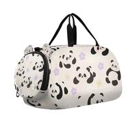 Borsone da palestra con simpatico panda bianco con scomparto per scarpe leggero da portare con sacche da spiaggia e sport in piscina