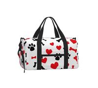 Borsone da palestra con stampa di impronte di cuore per uomo e donna, borsone da viaggio per fine settimana con scomparto per scarpe, impermeabile, per sport, notte, danza, yoga, borsa da portare con