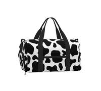 Borsone da palestra con stampa di mucca, unisex, borsone da viaggio con scomparto per scarpe, impermeabile, per sport, notte, danza, yoga, borsa da portare con sé