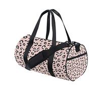 Borsone da palestra con stampa in pelle di leopardo rosa senza cuciture, borsone da viaggio in tela, per weekender, per uomo, donna, sport e pernottamento