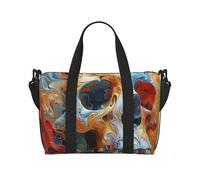 Borsone da palestra con teschio colorato per uomo e donna borsa da viaggio per la notte con scomparto per scarpe borse da allenamento, Teschio colorato., One Size, Borsone da viaggio