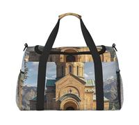 Borsone da palestra con uccelli corvi, per uomo e donna, borsa da notte con scomparto per scarpe, borse da viaggio per allenamento, Chiesa armena, Taglia unica, Borsone da viaggio
