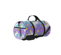 Borsone da palestra con unicorno viola, cuori, arcobaleno e stelle, con tracolla, cerniera, 2 tasche laterali per uomo e donna, borsa da viaggio e da viaggio