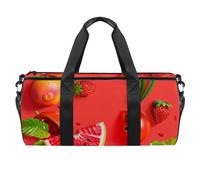Borsone da palestra da uomo, borsa da palestra da donna, borsa da weekender per la notte, Hello Summer Fruit Anguria Fragola, Motivo 2424, 45x23x23cm(17.7x9x9in)