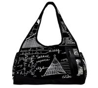 Borsone da palestra da uomo, borsa da palestra da donna, borsone da viaggio per aereo, equazioni matematiche lavagna, Motivo 3569, 47x16.5x27cm(18.5x6.5x10.6in)