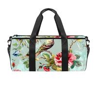 Borsone da palestra, da uomo, borsone da palestra, borsa da viaggio, borsa da weekender, fiore colibrì peonia, Motivo 1123, 45x23x23cm(17.7x9x9in)