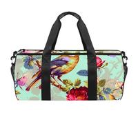 Borsone da palestra, da uomo, borsone da palestra, borsa da viaggio, borsa da weekender, fiore colibrì peonia, Motivo 1122, 45x23x23cm(17.7x9x9in)