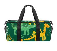 Borsone da palestra, da uomo, borsone da palestra, borsa per il weekender notturno, motivo con ossa di dinosauro, animali in stile cartone animato verde, Motivo 220, 45x23x23cm(17.7x9x9in)