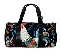 Borsone da palestra da uomo, borsone da palestra, borsa tote per viaggi, allenamento, motivo floreale vintage a righe, Motivo 1074, 45x23x23cm(17.7x9x9in)