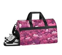 Borsone da palestra da uomo con scomparto per scarpe, 43 l, Texture Amore, 50 x 35 x 25 cm