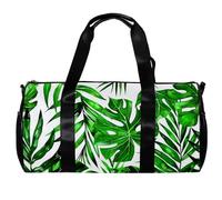 Borsone da palestra, da uomo, da palestra, per allenamento fitness, danza, foglie di palma tropicali verdi moderne, Motivo 4476, 45x23x23cm(17.7x9x9in)