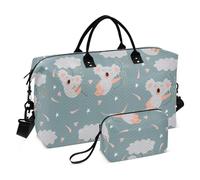 Borsone da palestra di grande capacità, borsa a tracolla per il fine settimana con tracolla regolabile per allenamento trekking carino koala addormentati rosa, Koala addormentato carino rosa, 1 Size