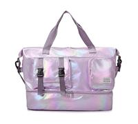 Borsone da palestra di grande capacità con camera ventilata per scarpe separazione asciutta e bagnata per organizzare i viaggi essenziali, pratiche borse da viaggio in tessuto Oxford per brevi viaggi