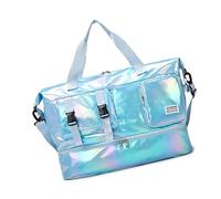 Borsone da palestra di grande capacità con camera ventilata per scarpe separazione asciutta e bagnata per organizzare i viaggi essenziali, pratiche borse da viaggio in tessuto Oxford per brevi viaggi