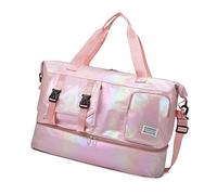 Borsone da palestra di grande capacità con camera ventilata per scarpe separazione asciutta e bagnata per organizzare i viaggi essenziali, pratiche borse da viaggio in tessuto Oxford per brevi viaggi