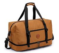 Borsone da palestra di grandi dimensioni da uomo, impermeabile, da viaggio, borsa da viaggio per donne, borsa da fine settimana con scomparto per scarpe, borsa da notte da 55 litri, cachi, M