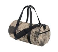 Borsone da palestra in stile retrò, con stampa di giornali, grande capacità