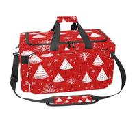 Borsone da palestra in tessuto Oxford con tracolla staccabile, borsa da allenamento per donne e uomini, sfondo rosso, Happy Christmas, Multicolore 5., Taglia unica, Bagaglio a mano