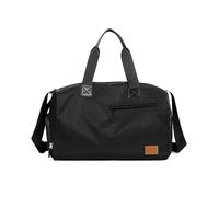 Borsone da palestra leggero e impermeabile for donne uomini, con tasca for scarpe, for il weekend, for la notte, a tracolla, viaggio(Black)