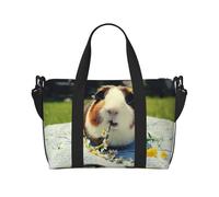 Borsone da palestra nero e bianco a scacchi, per uomini e donne, borsa da viaggio per la notte con scomparto per scarpe borse da allenamento, porcellini d'India, Taglia unica, Borsone da viaggio