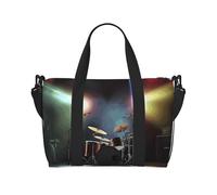 Borsone da palestra nero grigio bianco mimetico per uomo donna borsa da viaggio per la notte con scomparto per scarpe borse da allenamento, Fase della Rock Band, Taglia unica, Borsone da viaggio