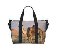 Borsone da palestra nero grigio bianco mimetico per uomo donna borsa da viaggio per la notte con scomparto per scarpe borse da allenamento, Cammelli Resto Deserto, Taglia unica, Borsone da viaggio