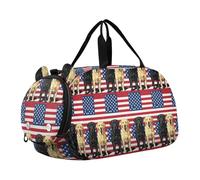 Borsone da palestra per ragazze con bandiera del cane con scomparto per scarpe, grande capacità, borsone da notte per scuola, sport, viaggi