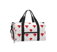 Borsone da palestra per San Valentino, unisex, con cuore rosso, borsone da viaggio con scomparto per scarpe, impermeabile, per sport, notte, danza, yoga, borsone da portare con sé