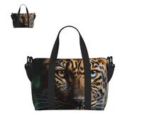 Borsone da palestra per uomo donna nero pastore tedesco borsa da palestra con scomparto per scarpe borse da viaggio leggere borse da notte, Blu leopardato., Taglia unica, Borsone da viaggio