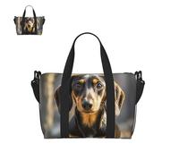 Borsone da palestra per uomo e donna con pastore tedesco, borsa da palestra con scomparto per scarpe, borse da viaggio leggere, Un simpatico bassotto, Taglia unica, Borsone da viaggio