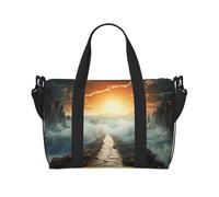 Borsone da palestra viola carino farfalla borsone per uomo donna borsa da viaggio per la notte con scomparto per scarpe borse da allenamento, Sentiero del Mare Diviso, Taglia unica, Borsone da viaggio
