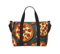 Borsone da palestra viola carino farfalla borsone per uomo donna borsa da viaggio per la notte con scomparto per scarpe borse da allenamento, Pizza Food, Taglia unica, Borsone da viaggio