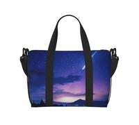 Borsone da palestra viola carino farfalla borsone per uomo donna borsa da viaggio per la notte con scomparto per scarpe borse da allenamento, Silhouette del cielo notturno, Taglia unica, Borsone da