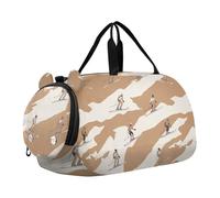 Borsone da sci marrone per bambini, con scomparto per scarpe, grande capacità, per viaggi, sport, fitness e allenamento, Sci Brown