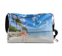 Borsone da spiaggia in pelle con fenicotteri per uomo, donna, ragazzi e ragazze, stampa fenicotteri fine settimana, sport, palestra, borsa da viaggio, borsa a tracolla singola, Colore, 18.5L,