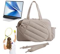 Borsone da tennis, da 35 l, con scomparto per scarpe impermeabile, borsa per racchette con più tasche per palestra, piazze, gite del fine settimana, pendolari, viaggi, cachi, Siehe Beschreibung, Vedi