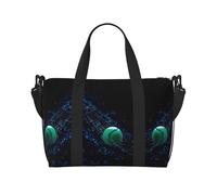 Borsone da tennis per viaggiare, leggero, in tessuto Oxford, borsa da viaggio per donne, ideale per palestra da uomo, Nero , Taglia unica