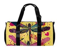 Borsone da uomo, borsa da palestra da donna, borsa da palestra per sport, palestra, nuoto, Doodle Art Dragonfly Heart Cartoon Lovely, Motivo 277, 45x23x23cm(17.7x9x9in)