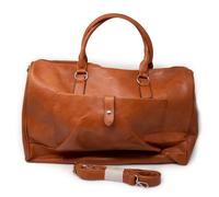 Borsone da uomo cognac con manici tracolla borsa vintage grande per viaggio palestra dottore lavoro in eco-pelle valigia a mano casual voli aereo ecopelle color Cuoio
