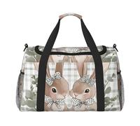 Borsone da viaggio a forma di coniglietto a pois carino per palestra durante la notte borsa da weekender per uomini e donne leggero bagaglio a mano per allenamento vacanza