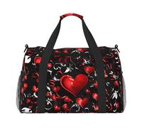 Borsone da viaggio a forma di cuore di San Valentino Romantico Palestra Pernottamento Weekender Bag per uomini donne leggero bagaglio a mano per allenamento vacanza
