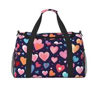 Borsone da viaggio a forma di cuore rosso e rosa, romantico, per palestra, pernottamento, weekender, per uomini e donne, leggero, per allenamento e vacanze