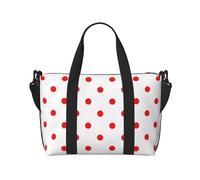Borsone da viaggio a pois per uomo, borsa da viaggio per la notte, borsa sportiva da palestra, nero, Taglia unica