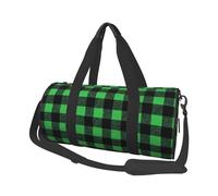 Borsone da viaggio a quadri verde Buffalo vintage a griglia borsa da palestra per uomini e donne, borsone sportivo, bagaglio a mano per viaggi di fine settimana, lavoro, campeggio