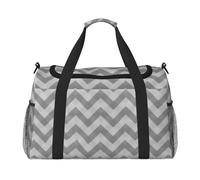 Borsone da viaggio a righe grigie a onde per il fine settimana, borsa da viaggio per la notte, per allenamento, sport, ospedale