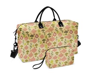 Borsone da viaggio a sorpresa di Natale, rosso e oro, borsa da viaggio, borsa da palestra con tracolla regolabile, set da 2 pezzi