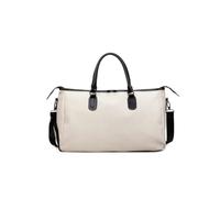 Borsone da viaggio a spina di pesce, 50 × 30 × 21 cm, borsa da viaggio con scomparto per scarpe, borsa a tracolla multifunzione con cinghia per bagagli per donne e uomini, Beige, Casual