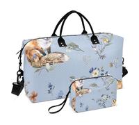 Borsone da viaggio Adventure Fox blu chiaro con borsa portaoggetti borsa per la notte per uomini donne viaggi sport yoga, Multicolore, Taglia unica